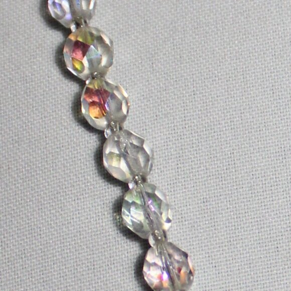 1950's Aurora Borealis Crystal Necklace 30 Inch Vintage - Picture 5 of 13